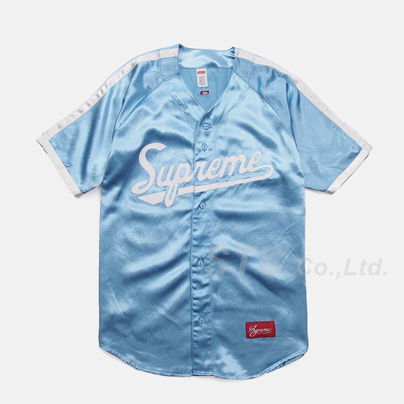 メンズ SUPREME DENIM BASEBALL JERSEY BLUE Ｍサイズ