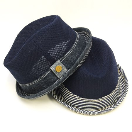 メッシュ フェドーラハット - 日本製 オリジナルデニム帽子 THRIFT