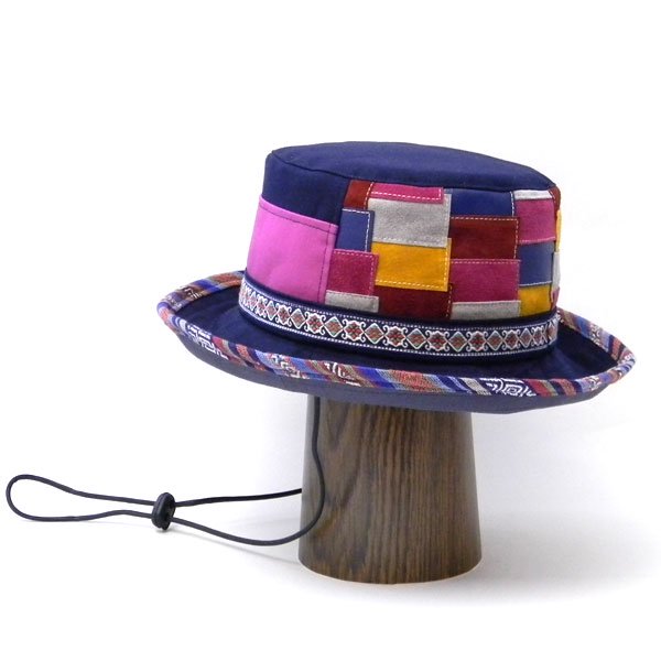 【OD2380】「山女日記」陽菜さんの帽子（ハット・後ろパッチワーク）サイズをカスタムしたオーダーメイドの帽子です。