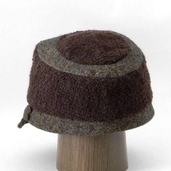 だんだんになったクラウンが個性的なキャスケット【だんだんキャスケット】レディース帽子 サイズ調整OK PL1527