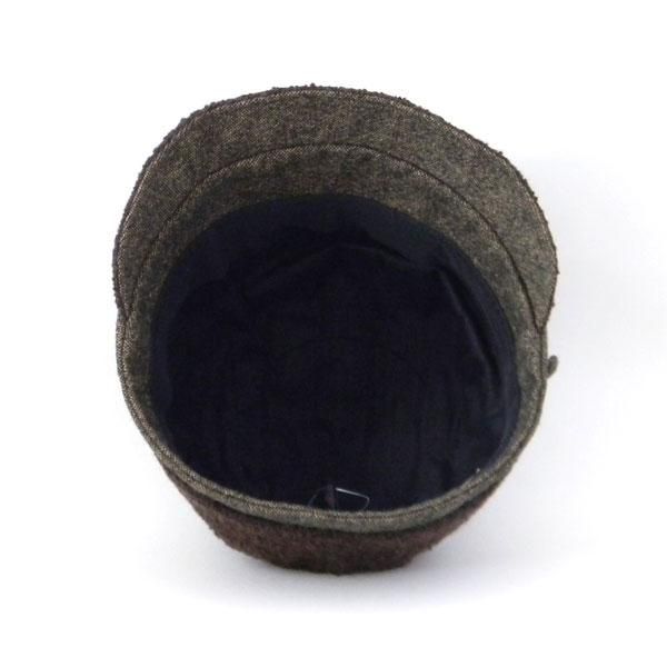 だんだんになったクラウンが個性的なキャスケット【だんだんキャスケット】レディース帽子 サイズ調整OK PL1527