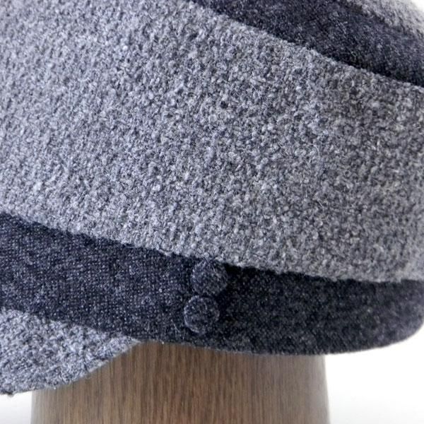 だんだんになったクラウンが個性的なキャスケット【だんだんキャスケット】レディース帽子 サイズ調整OK PL1527