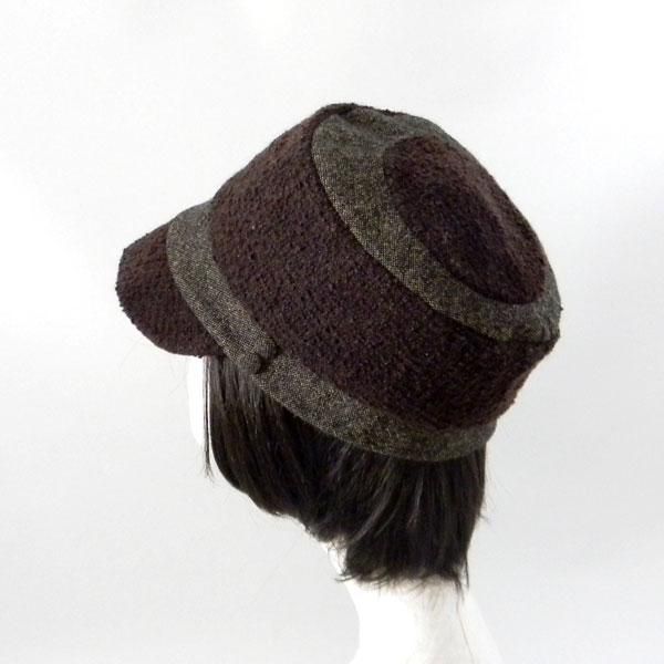だんだんになったクラウンが個性的なキャスケット【だんだんキャスケット】レディース帽子 サイズ調整OK PL1527