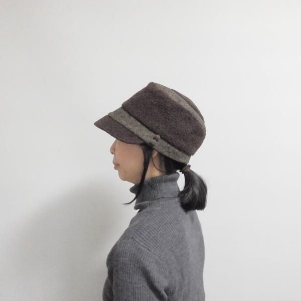 だんだんになったクラウンが個性的なキャスケット【だんだんキャスケット】レディース帽子 サイズ調整OK PL1527