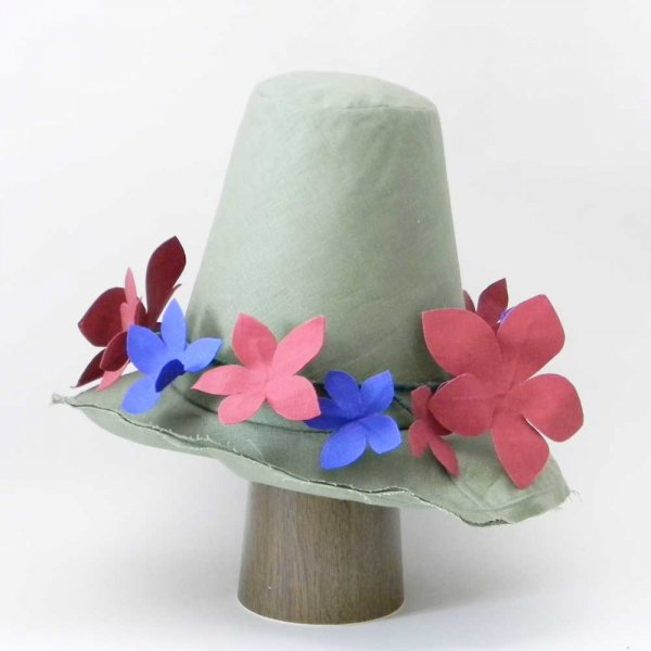 【フルオーダー帽子】ナフキンテイストのお花のハット M.F様62cm仕上げ【OD2448】