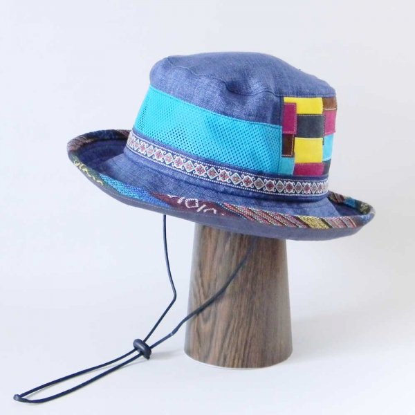 【OD2467】「山女日記」陽菜さんの帽子（ハット・後ろパッチワーク）素材と色をカスタムしたオーダーメイドの帽子です。
