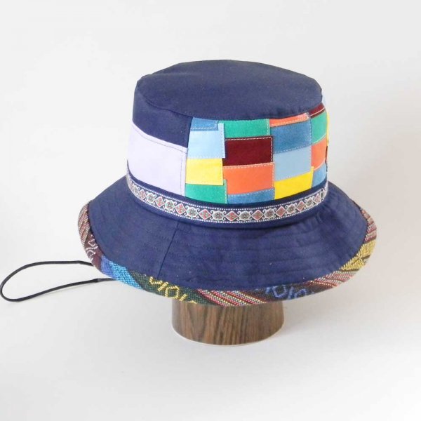 【OD2521】「山女日記」陽菜さんの帽子（ハット・後ろパッチワーク）素材と色をカスタムしたオーダーメイドの帽子です。