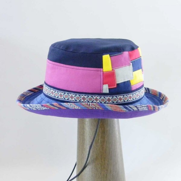 【OD2345】「山女日記」陽菜さんの帽子（ハット・後ろパッチワーク）素材と色をカスタムしたオーダーメイドの帽子です。