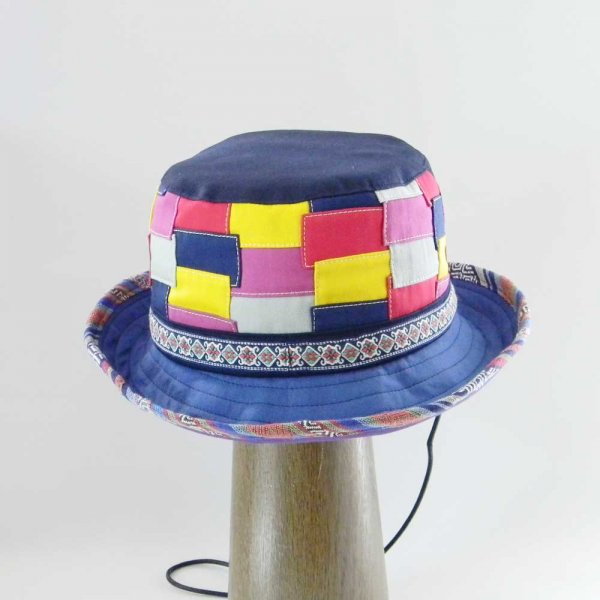【OD2345】「山女日記」陽菜さんの帽子（ハット・後ろパッチワーク）素材と色をカスタムしたオーダーメイドの帽子です。