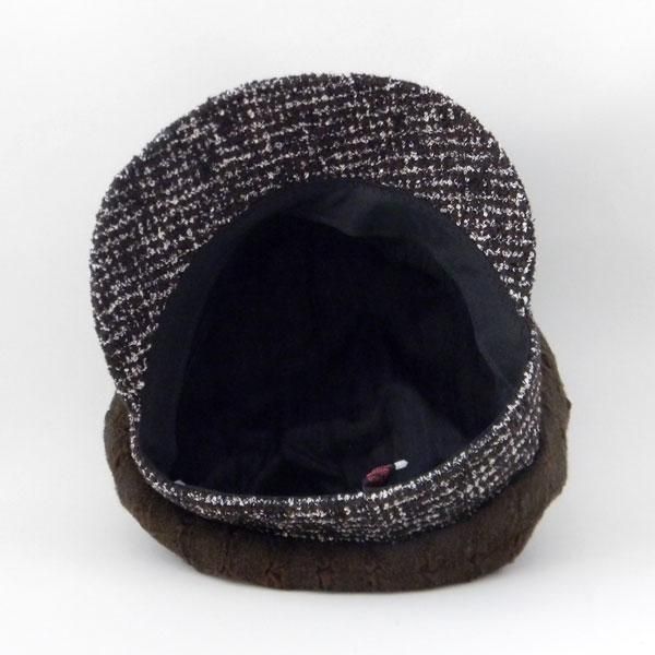 大きなボタンで後ろ姿が可愛いキャスケット【ボタンキャスケット】レディース帽子 秋冬用 小顔 サイズ調整OK PL1529