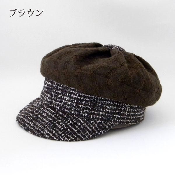大きなボタンで後ろ姿が可愛いキャスケット【ボタンキャスケット】レディース帽子 秋冬用 小顔 サイズ調整OK PL1529
