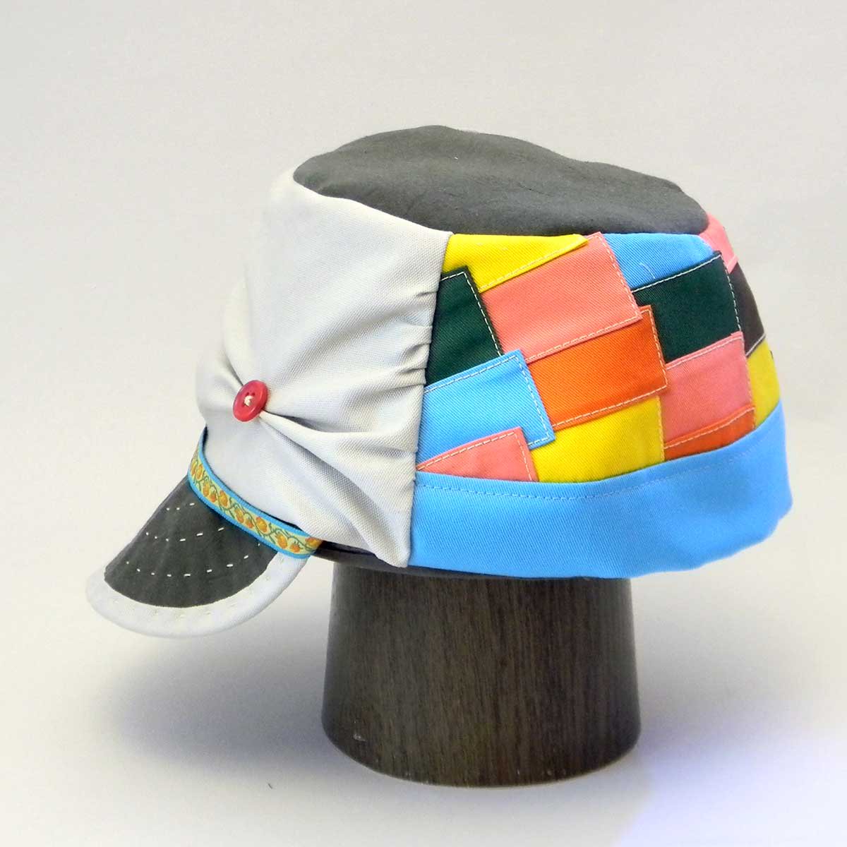 【オーダーメイド帽子】パッチワークのキャスケット（綿素材）58cm仕上りM.F様【OD2591】の写真