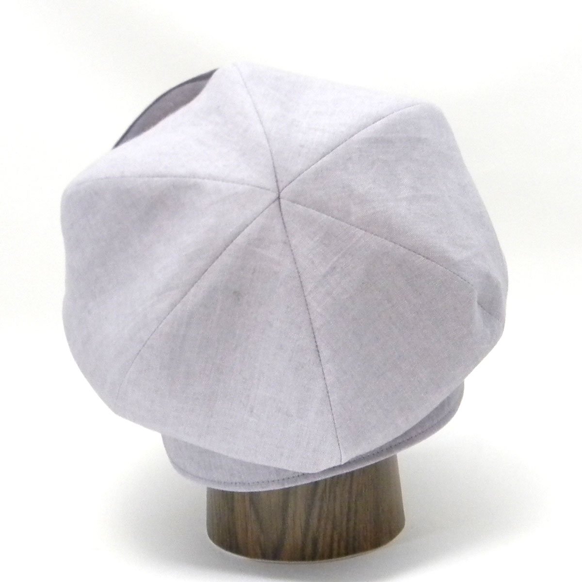 【カスタムオーダー帽子】麻の薄いパープルのリボンキャスケット 64cm仕上 M.O様　【OD2607】の写真