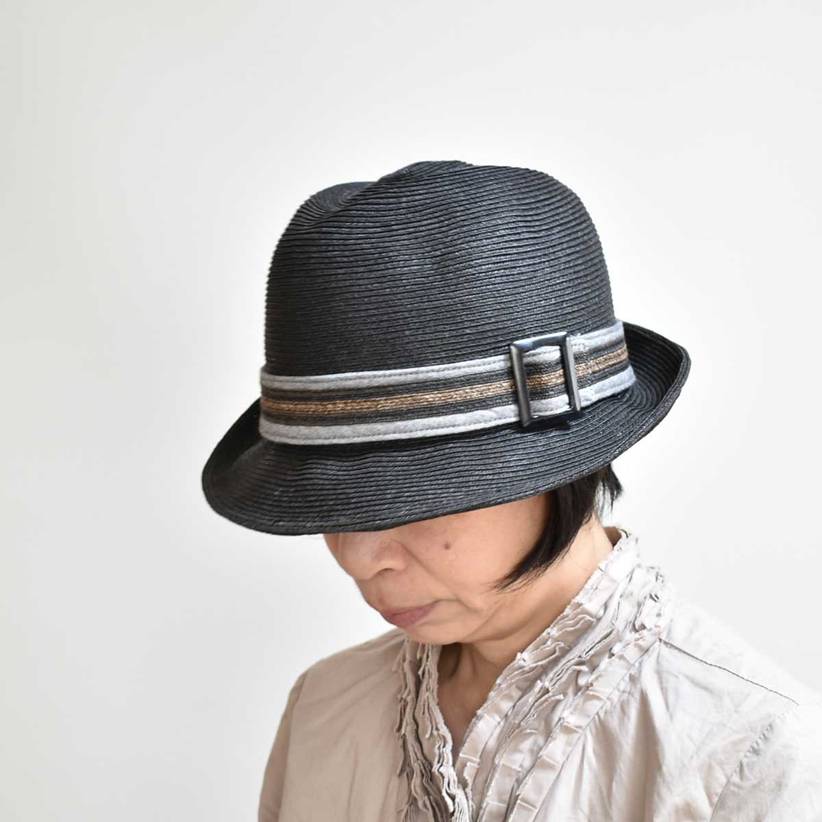 新品【ボルサリーノ 】ペーパー ワイド中折れハット 白 M(58cm) 女優帽子