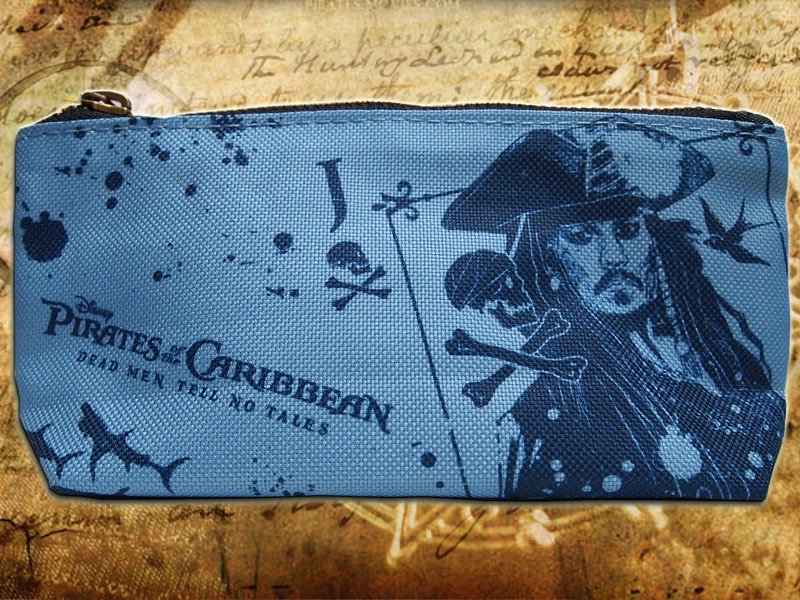 パイレーツオブカリビアン5 最後の海賊 ペンポーチ キャプテンジャックスパロウ生死イラスト オーシャンブルーベース Bandit Selected Toys