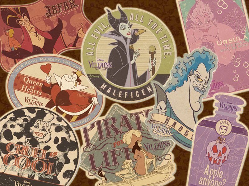 ディズニーヴィランズDisney Villains 耐水・耐光トラベルステッカー