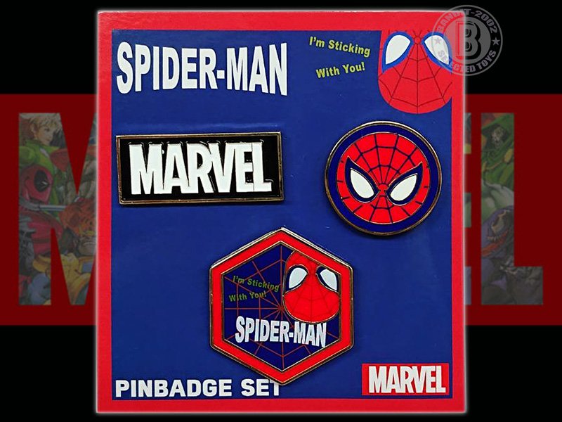 マーベルMARVEL ヒーローアイコンピンバッジセット/スパイダーマン