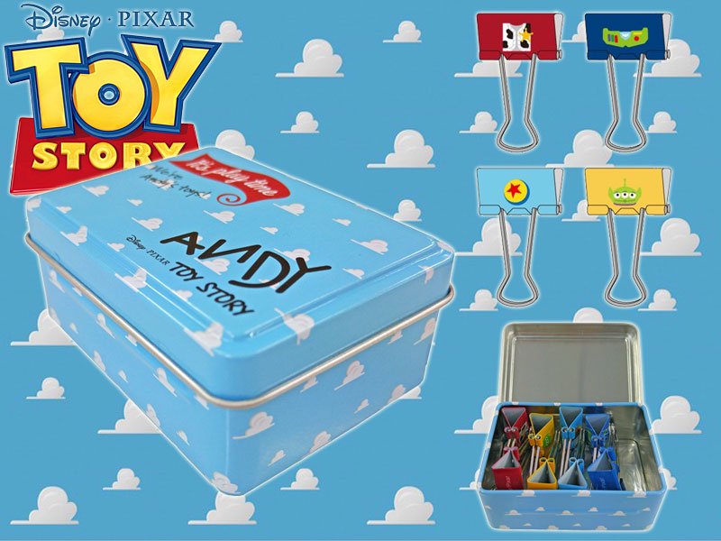 トイストーリーTOY STORY 缶入りダブルクリップ8個セット/アンディ・トイボックス - BANDIT- Selected Toys