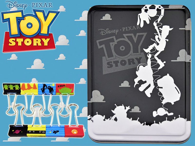 トイストーリーtoy Story 缶入りダブルクリップ8個セット クレーン シルエット Bandit Selected Toys