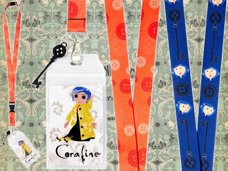 コララインとボタンの魔女Coraline 鍵型チャーム カードケース付ランヤード - BANDIT- Selected Toys