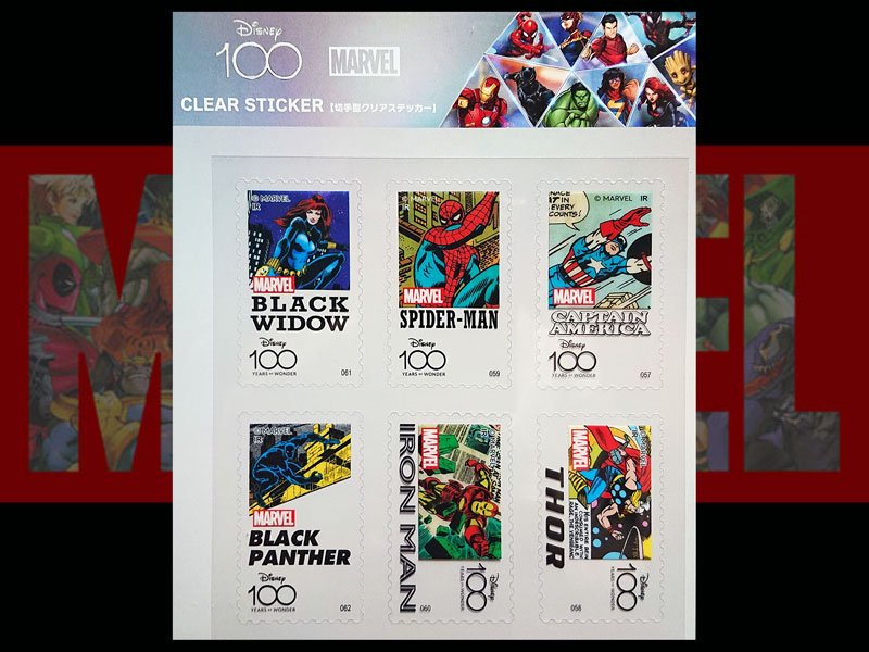 マーベルMARVEL ディズニー100周年記念 切手型クリアステッカー - BANDIT- Selected Toys