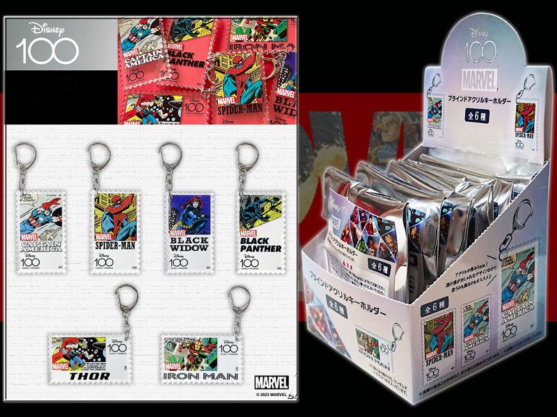 マーベルMARVEL ディズニー100周年記念 切手型ブラインドアクリルキーホルダー BANDIT- Selected Toys