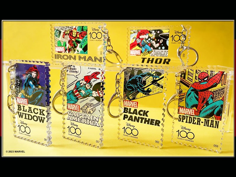 マーベルMARVEL ディズニー100周年記念 切手型ブラインドアクリル