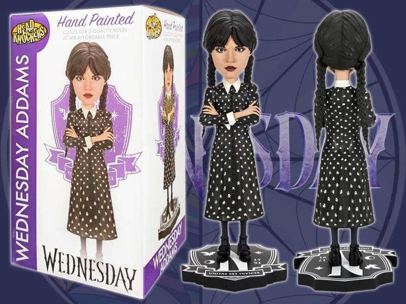 ウェンズデーWEDNESDAY NECAヘッドノッカーフィギュア/ウェンズデー・アダムス ワンピースVer. - BANDIT- Selected  Toys