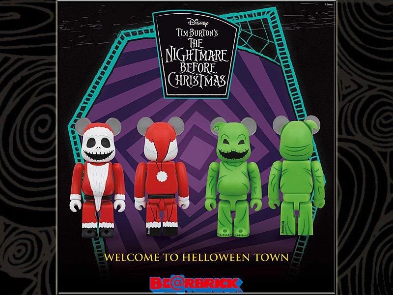 ナイトメアービフォアクリスマス 100％ベアブリック2パック/サンタ