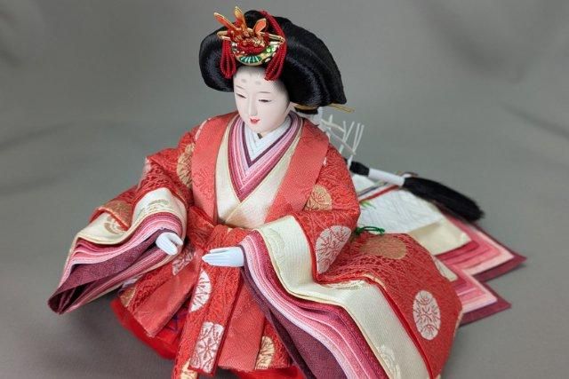 新品 2025年度新作 雛人形 ひな人形（親王飾り）清玉作 赤茶白檀塗 雛人形 ケース飾り コンパクト ひな人形 お雛様 親王飾り 平安清