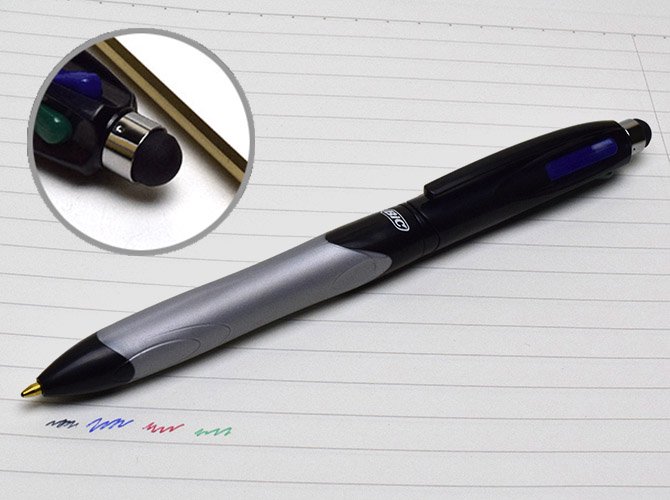 Bic ビック 4色ボールペン付タッチペン 4cスタイラスペン おしゃれで 珍しい文房具 海外 輸入文具 通販 フライハイト ステーショナリー