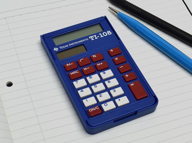 Texas Instruments TI-108 カバー付き 電卓 ( 8桁 ) - おしゃれで 珍しい文房具 海外 輸入文具 通販 フライハイト  ステーショナリー