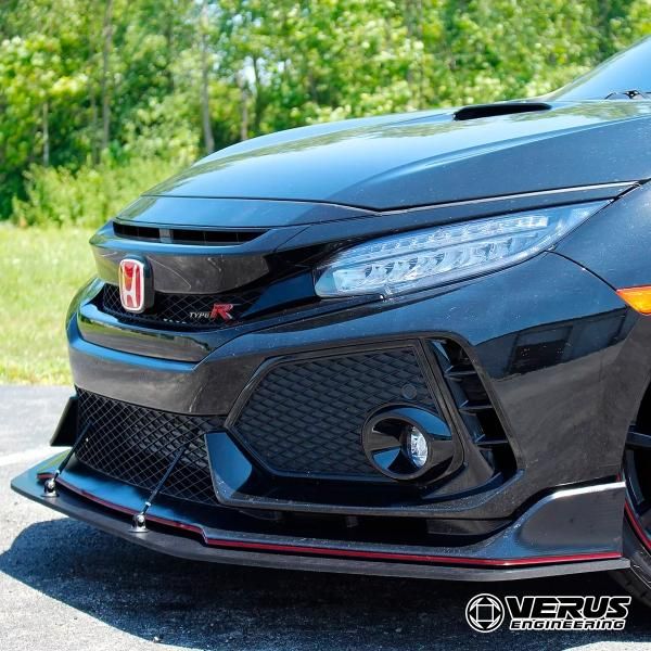 VERUS ENGINEERING(ヴェルスエンジニアリング)：A0193A・ヴェルスエンジニアリング・ホンダ・シビック TYPE-R(FK8)対応フロントスプリッター：コネクティングロッド付き - RK-ONLINE