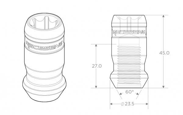 RACESENG チタンナット:TNR-1 LUG NUT - SPITFIRE:チタンカラー:20個セット