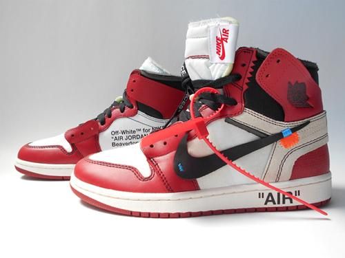 NIKE ナイキ ×OFF-WHITE THE 10 AIR JORDAN 1 CHICAGO×オフホワイト ザテン エアジョーダン1 シカゴ ハイカットスニーカー ホワイト/レッド US10/28cm AA3834-101