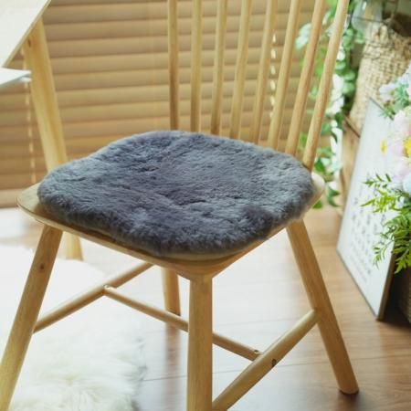 ムートン長毛シートクッション 約35x35cm RO 2枚組｜ドリームムートン