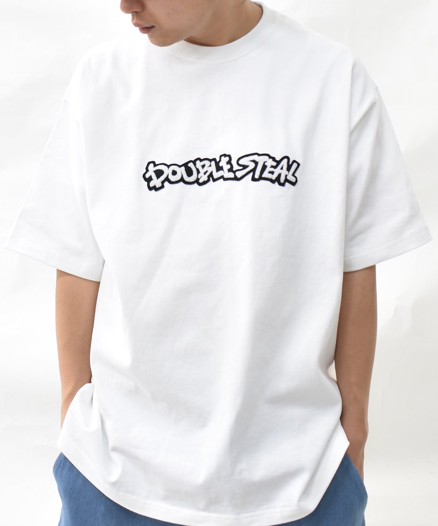 サガラ刺繍ロゴ Tシャツ - DOUBLE STEAL ONLINE SHOP