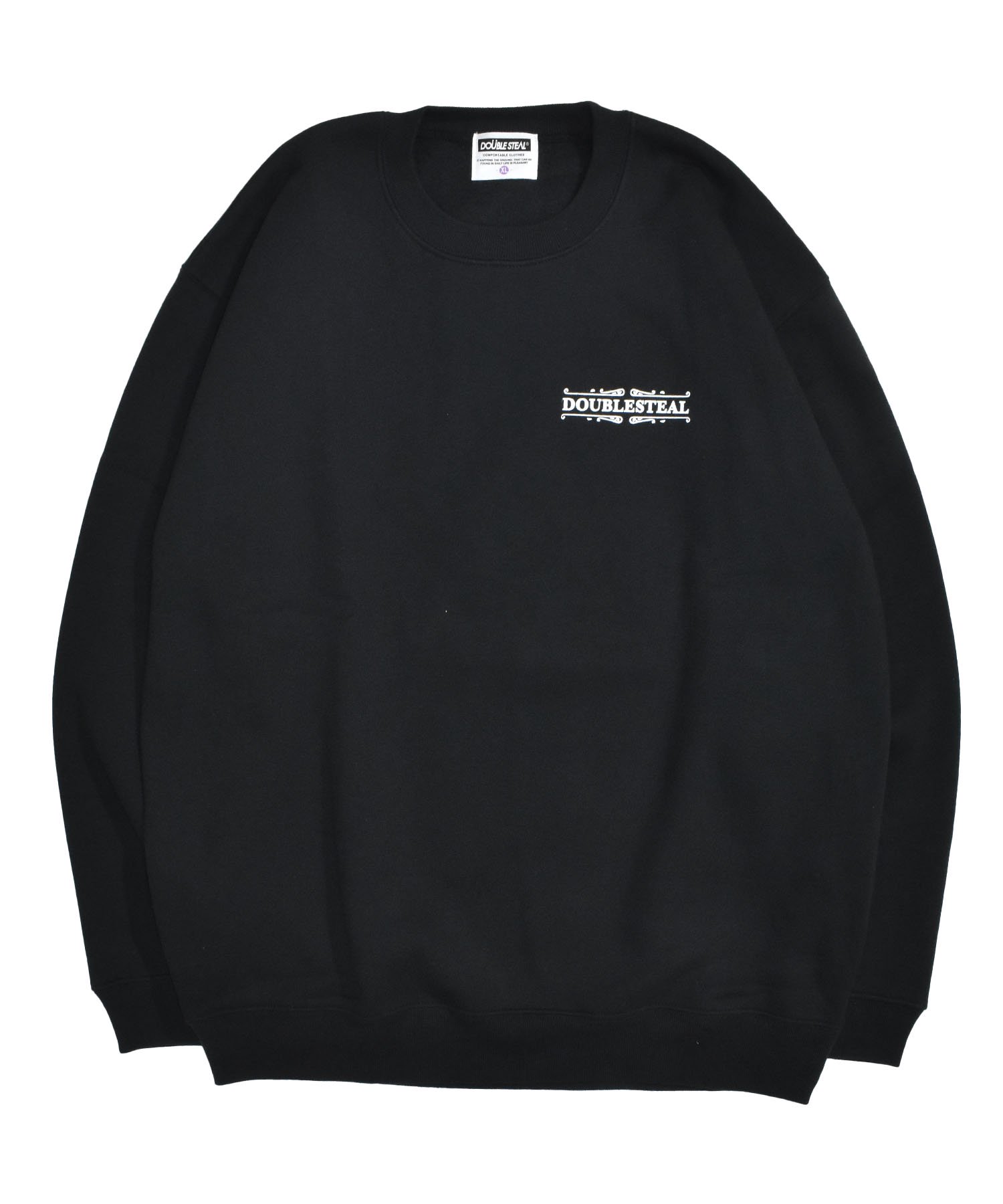 double steal small basic logo 裏起毛クルースウェット