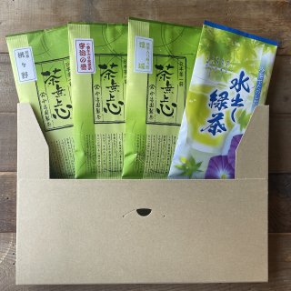 送料無料！夏の日本茶4袋セット（水出し緑茶・浮城・宇治の誉・桃ヶ野）の商品画像