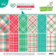 Lawn Fawn（ローンフォーン） - Collection Paper Pack - Perfectly Plaid Christmas 両面印刷12枚入り
