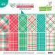 Lawn Fawnʥե - Collection Paper Pack - Perfectly Plaid Christmas ξ̰12