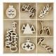 Kaisercraftʥեȡ - Themed Mini Wooden Flourishes 40/Pkg - Jolly Christmas