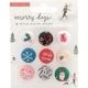 Crate Paper(クレートペーパー) - Merry Days - Adhesive Fabric Buttons 9/Pkg