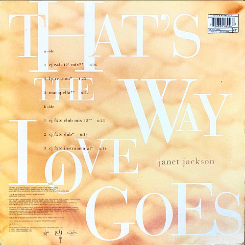 Janet Jackson / That's The Way Love Goes [12inch] - CJ Ru0026B 12  MixがDJにおすすめ！そしてこの盤にはアカペラも収録！