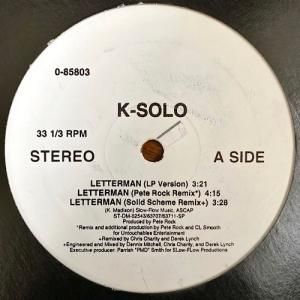K-SOLO / LETTERMAN (Pete Rock Remix) [12inch] - ȸäƤPete Rock RemixǤ礦