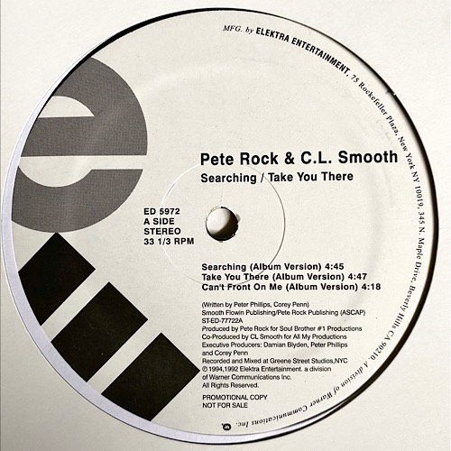 Pete Rock & C.L. Smooth / Searching, Take You There [12inch] -  プロモオンリーのレアなSearching、こちらも貴重なCan’t Front On Meを収録！！