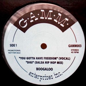 Boogaloo / You Gotta Have Freedom [12inch] - この盤にはインストも収録！！そして、Dig!のSalsaバージョンもかっこいい！！