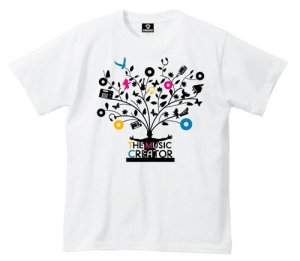 【特別価格】 MUSIC CREATOR (ホワイト) [ FREEDOM MUSIC Tシャツ ] - 音楽のアイデアがわき出るイメージを表現！