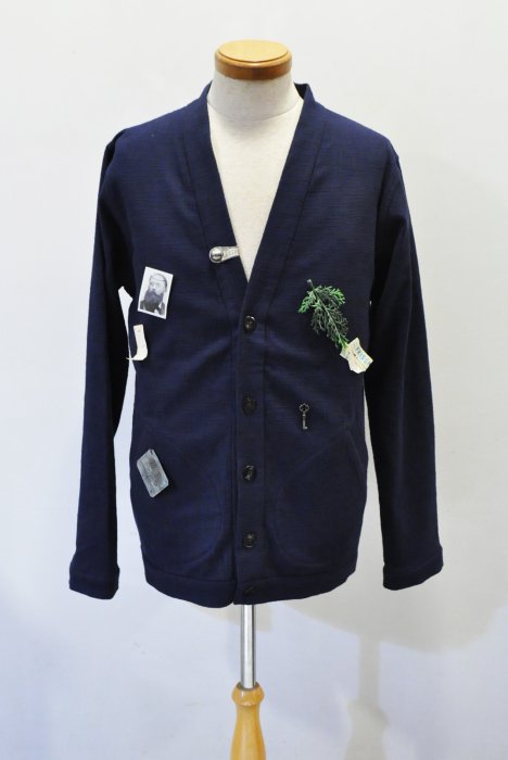 FRANK LEDER Archive Edition Cotton Cardigan with Vintage Objects 