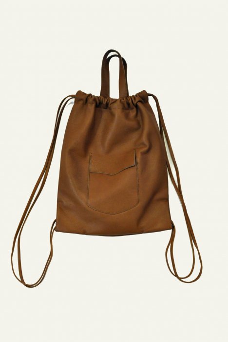 NICENESS Deer Leather Drawstring Bag (Camel)